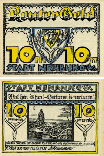 фото Германия Нотгельд  10 пфеннигов 1922  F-VF Нойбуков