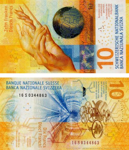 фото Швейцария 10 франков 2017 UNC (P75)