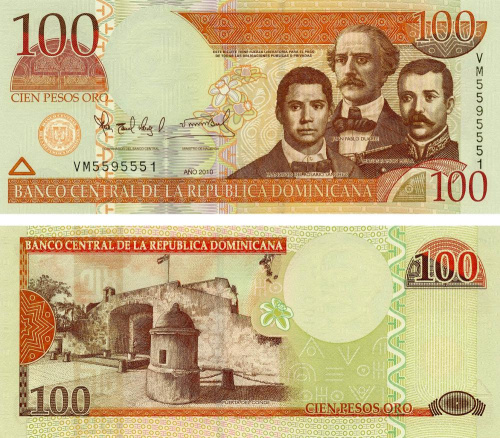 фото Доминикана 100 песо 2010 UNC (P177)