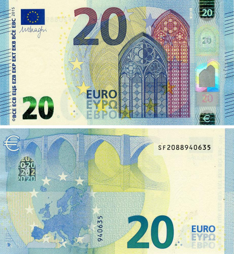 фото Италия 20 евро 2015 SF S010 UNC