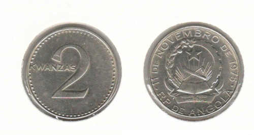 фото Ангола 2 кванза 1975 F-VF (KM#84)