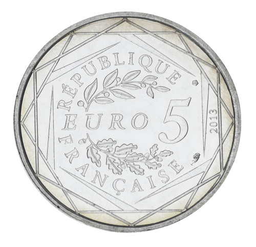 фото Франция 5 евро 2013 Серебро VF-UNC Свобода