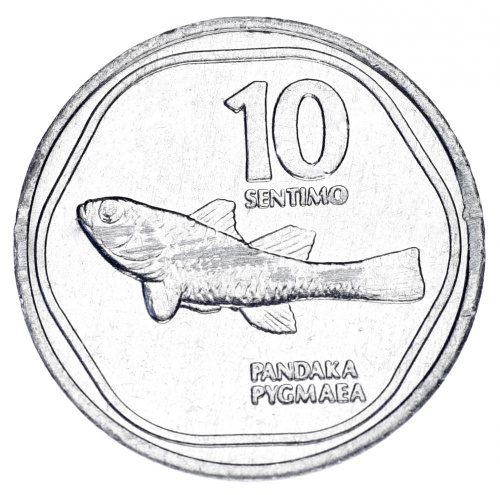 фото Филиппины 10 сентим 1990 AU-UNC Рыба