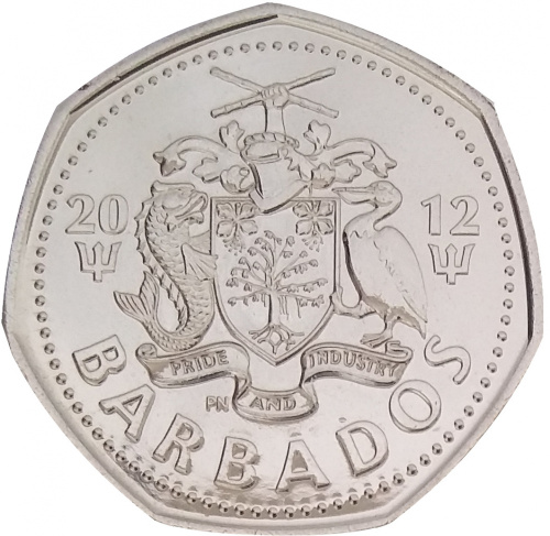 фото Барбадос 1 доллар 2012 UNC (KM#14.2a)