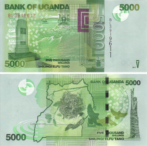 фото Уганда 5000 шиллингов 2017 UNC (P51)