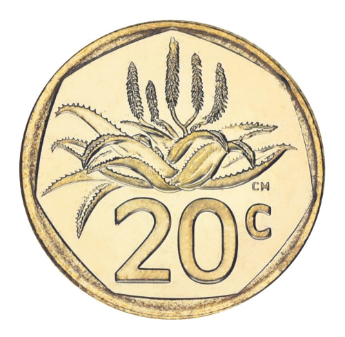 фото ЮАР 20 центов 2025 AU-UNC