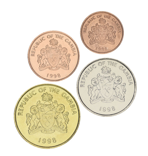 фото Гамбия набор из 4 монет 1998 AU-UNC 1, 5, 10, 25 бутутов