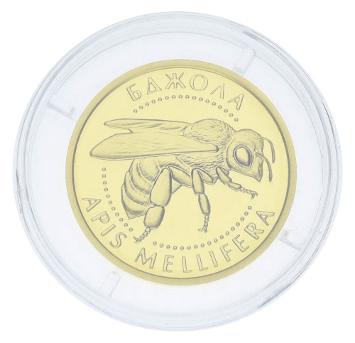 фото Украина 2 гривны 2010 Золото Proof Насекомое - Пчела (Au 999.9, 1,24 грамм)