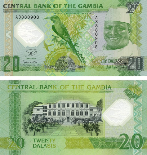фото Гамбия 20 даласи 2014 Полимер UNC (P30)