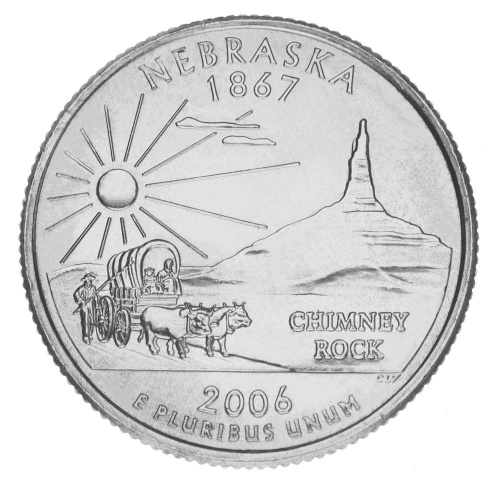 фото США 25 центов (квотер) 2006 P «Штаты и территории - Небраска» UNC (KM#383)