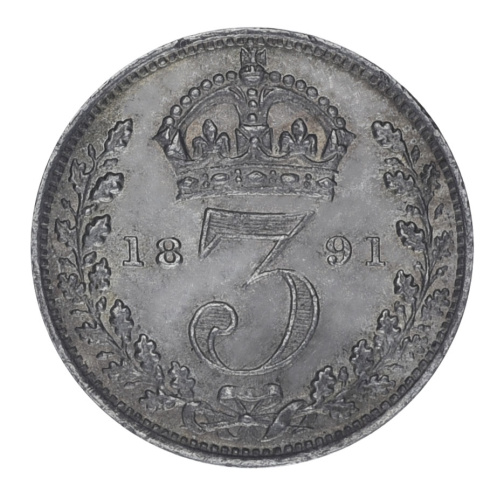 фото Великобритания 3 пенса 1891 Серебро F-VF