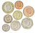 фото Остров Мэн набор из 8 монет 2007-2012 UNC 1, 2, 5, 10, 20, 50, пенсов, 1, 2 фунта
