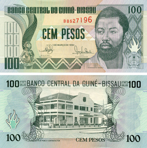 фото Гвинея-Бисау 100 песо 1990 AU-UNC (P11)