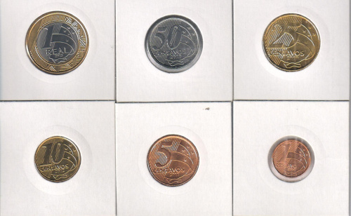 фото Бразилия набор из 7 монет 2004-2013 UNC