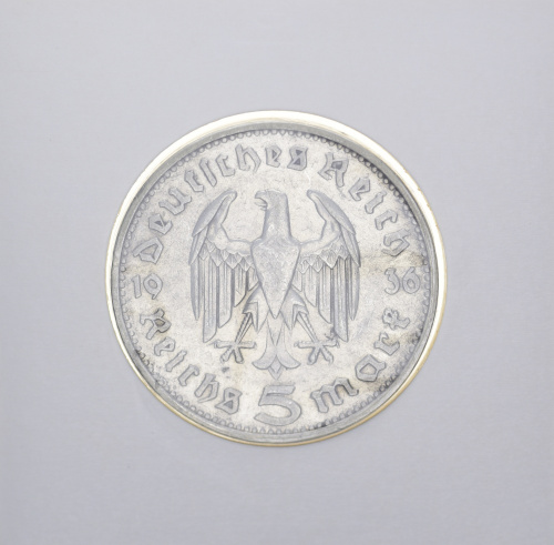 фото Германия 5 марок 1936 Серебро F-VF «Гинденбург»