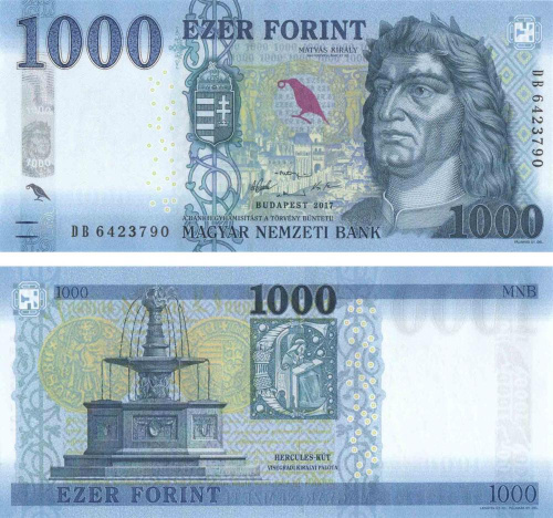 фото Венгрия 1000 форинтов 2017 UNC (P203)
