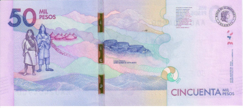 фото Колумбия 50000 песо 2015 UNC (P462)