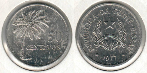 фото Гвинея-Бисау 50 сентаво 1977 VF (KM#17)