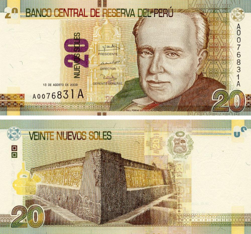 фото Перу 20 соль 2009 UNC (P183)