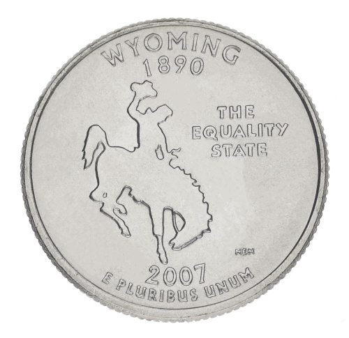 фото США 25 центов (квотер) 2007 P «Штаты и территории - Вайоминг» UNC (KM#399)