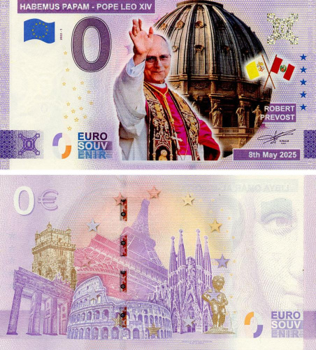 фото Ватикан 0 ЕВРО 2025 UNC Папа Лев XIV