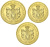 фото Сербия набор из 3 монет 2014-2016 UNC 1, 2, 5 динаров