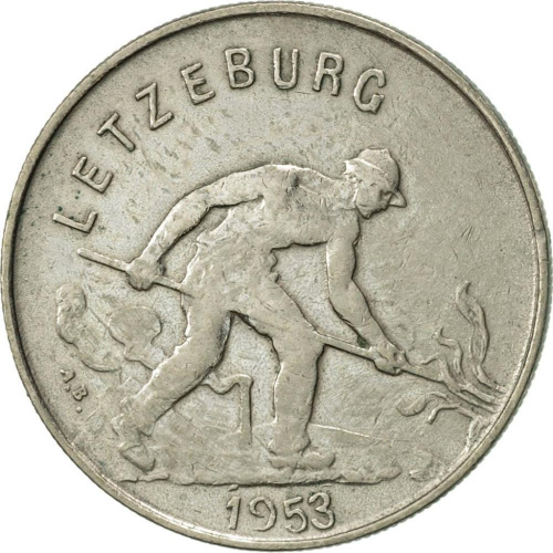 фото Люксембург 1 франк 1953 VF (KM#46.2)