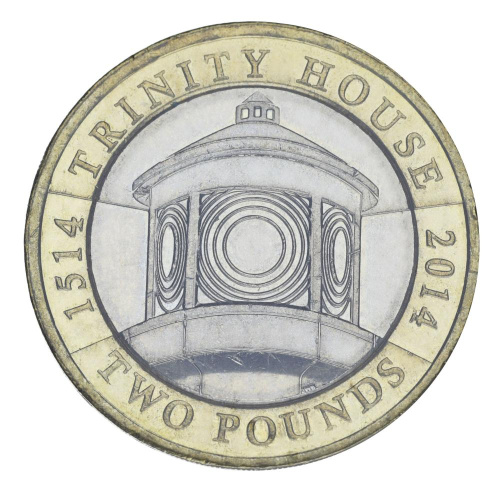 фото Великобритания 2 фунта 2014 Биметалл F-VF Дом троицы