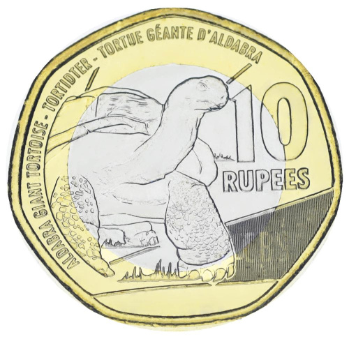 фото Сейшельские острова 10 рупий 2016 Биметалл UNC Черепаха