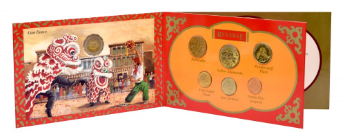 фото Сингапур набор из 7 монет 1996 UNC 1, 5, 10, 20, 50 центов, 1, 5 долларов в сувенирной упаковке