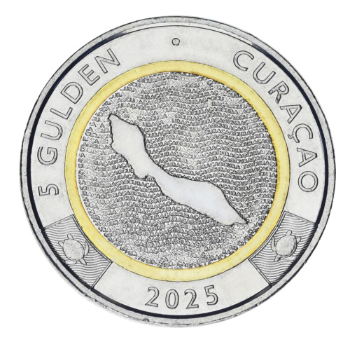 фото Кюрасао 5 гульденов 2025 Биметалл UNC