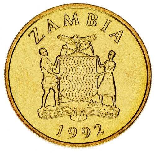 фото Замбия 10 квача 1992 UNC Носорог