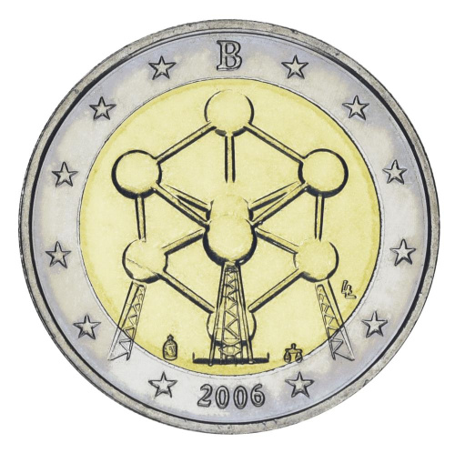 фото Бельгия 2 евро 2006 «Атомиум» UNC (KM#241)