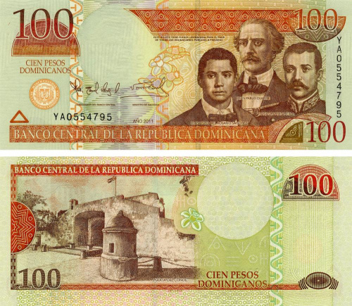 фото Доминикана 100 песо 2011 UNC (P184b)