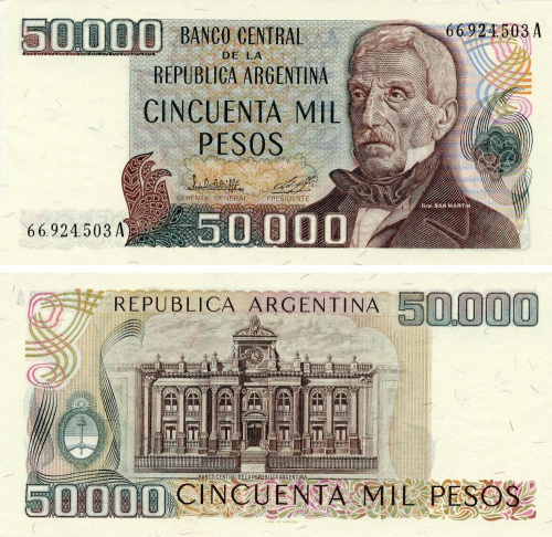 фото Аргентина 50000 песо 1979-1983 AU-UNC (P307)