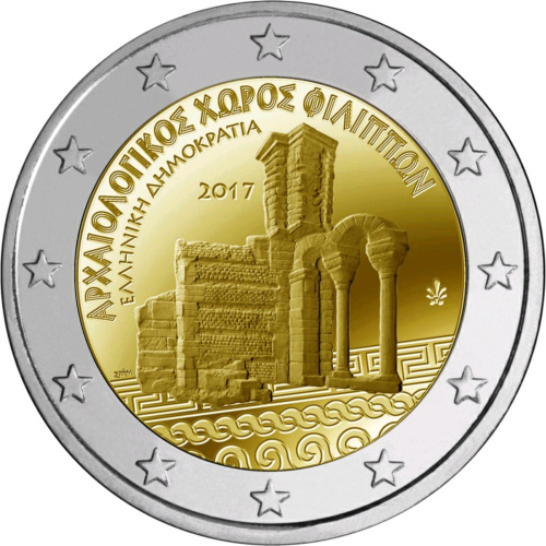 фото Греция 2 евро 2017 «Археологический комплекс Филиппы» UNC