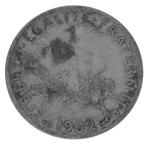 фото Франция 1 франк 1902 Серебро F-VF