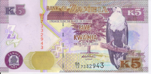 фото Замбия 5 квача 2012-2013 UNC (P50)