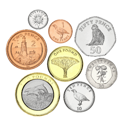 фото Гибралтар набор из 8 монет 1988-2016 UNC 1, 2, 5, 10, 20, 50 пенсов, 1, 2 фунта