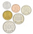 фото Южная Корея набор из 6 монет 1983-2016 UNC 1, 5, 10, 50, 100, 500 вон