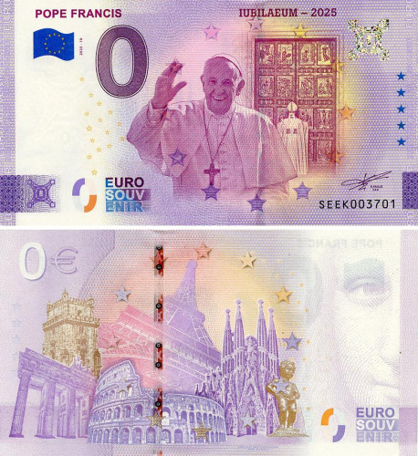 фото Ватикан 0 ЕВРО 2025 UNC Папа Франциск Разновидность 2
