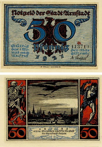 фото Германия Нотгельд 50 пфеннигов 1921 F-VF Арнштадт