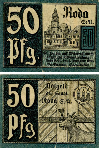 фото Германия Нотгельд  50 пфеннигов 1920  F-VF  Штадтрода