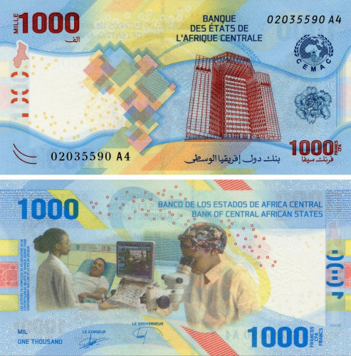 фото Центральная Африка 1000 франков 2022 UNC (Pnew)