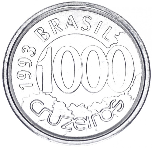 фото Бразилия 1000 крузейро 1992-1993 UNC Рыба