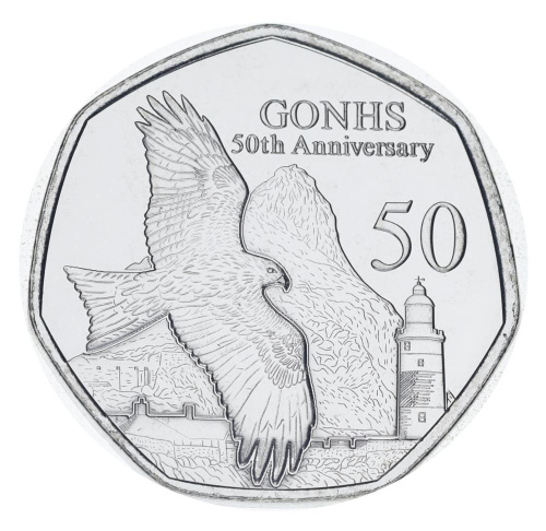 фото Гибралтар 50 пенсов 2026 UNC 50th anniversary GONHS