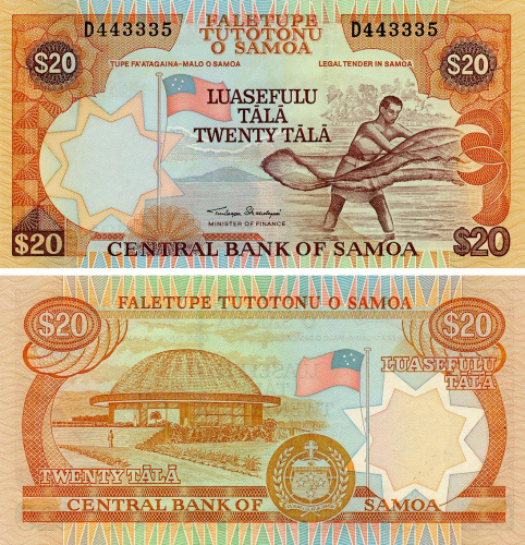 фото Самоа 20 тала 2002 1 подпись UNC (P35a)
