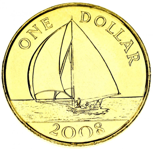 фото Бермуды 1 доллар 2008 UNC Парусник