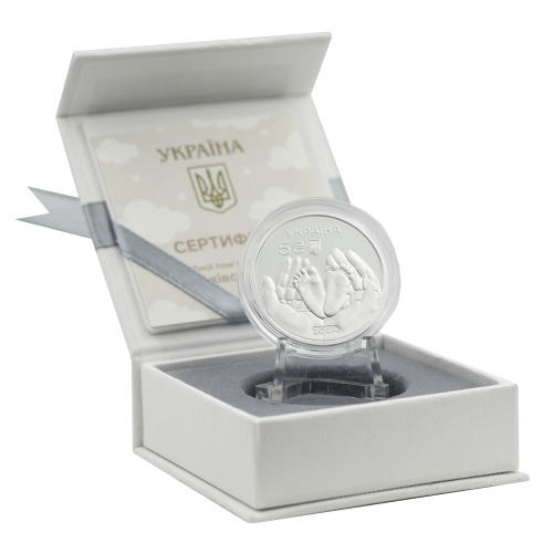 фото Украина 5 гривен 2024 Серебро UNC Родительское счастье (Ag 925, пол-унции, 15,55 грамм)