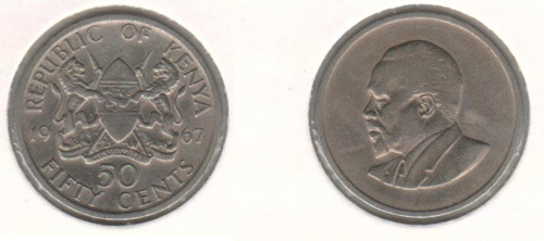 фото Кения 50 центов 1967 VF (KM#4)